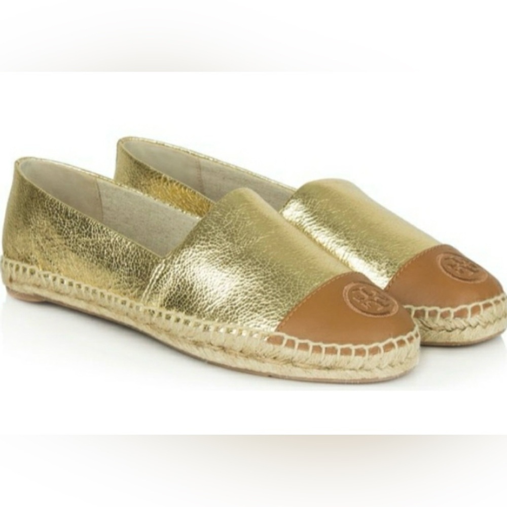 Tory Burch gold espadrilles - size 7